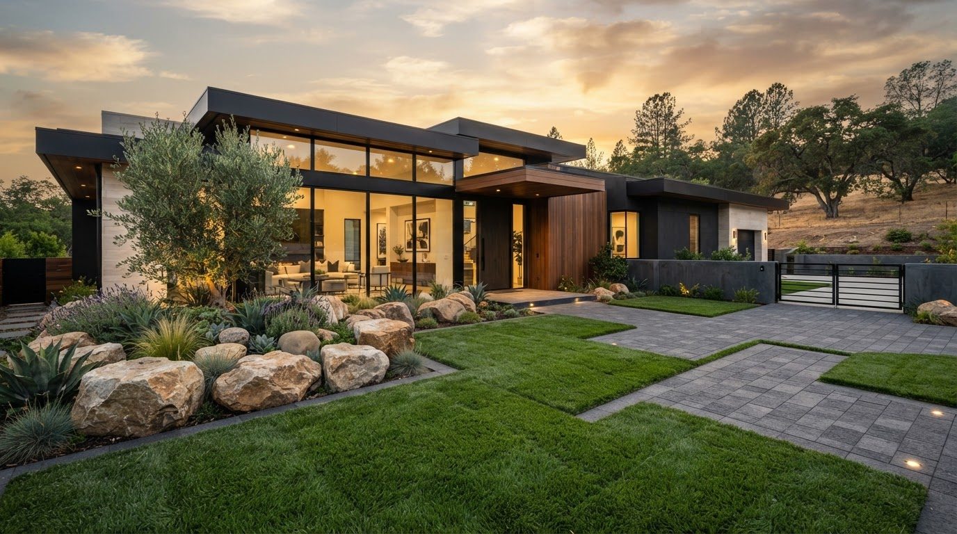 Futuristic Front Yard Concept 10 Home Designs design concept visualisation photo futuristic. Images Created by www.Future-Home.Shop