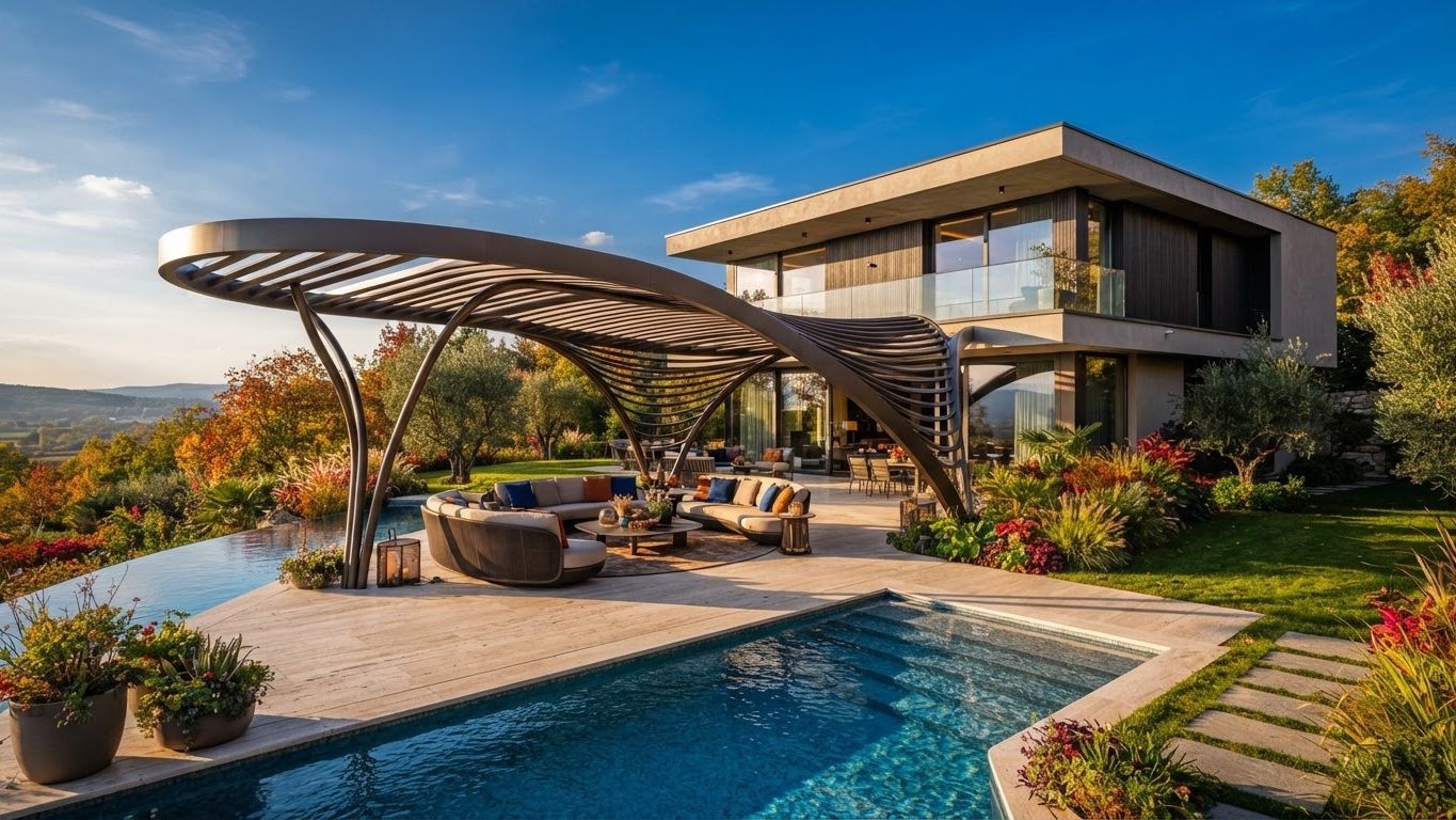 Pergola & Patio Concept 27 Pergolas & Patios futuristic concept visualisation futuristic. Images Created by www.Future-Home.Shop