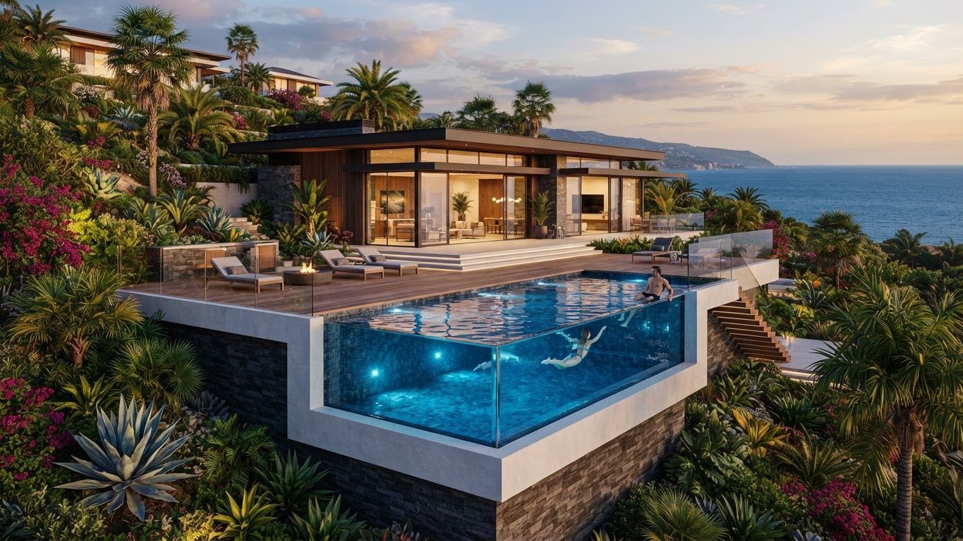 Modern Swimming Pool Concept 15 Pool Designs design concept visualisation photo futuristic. Images Created by www.Future-Home.Shop