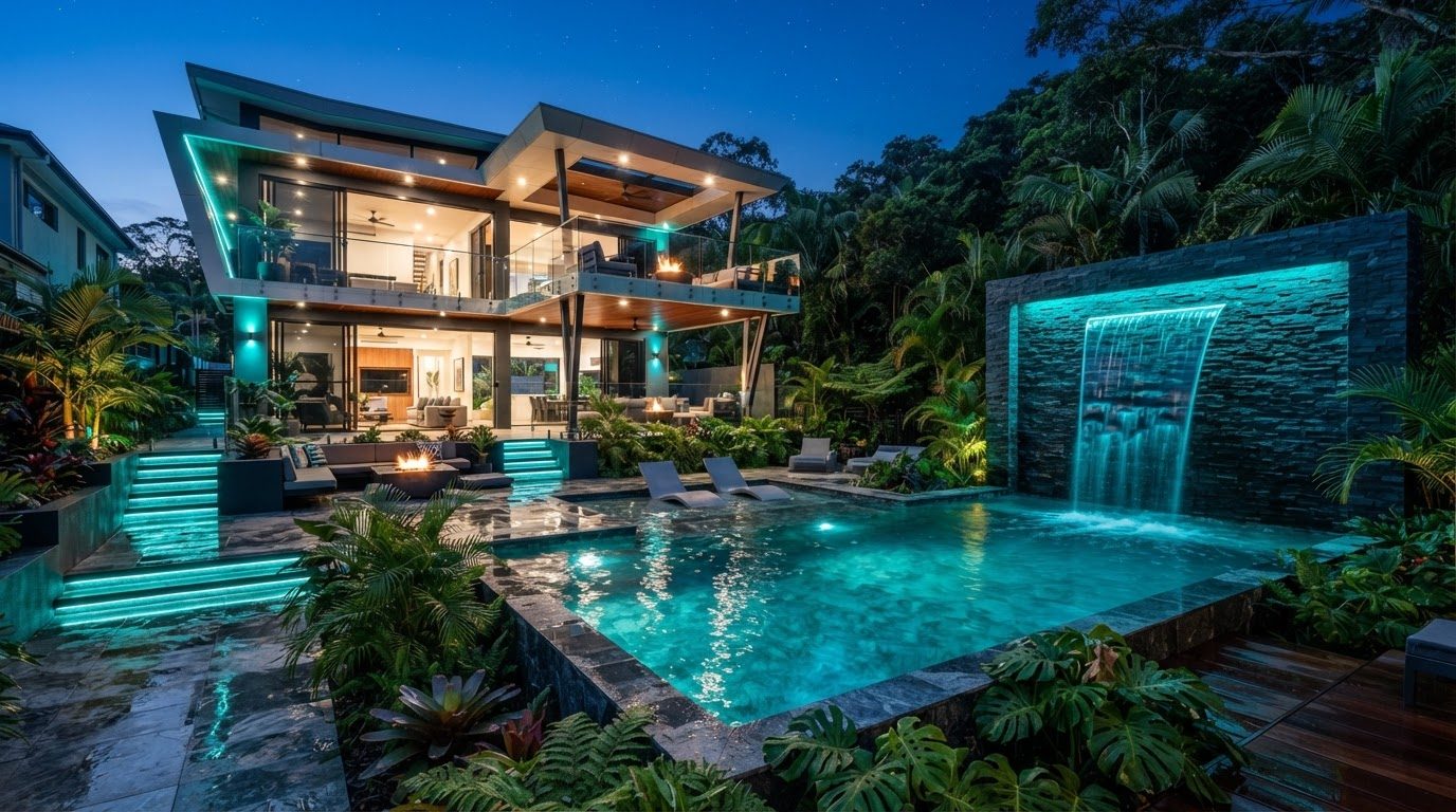 Futuristic Backyard Concept 18 Home Designs design concept visualisation photo futuristic neon. Images Created by www.Future-Home.Shop