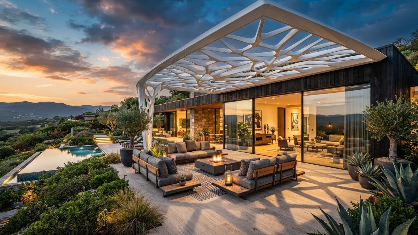 Pergola & Patio Concept 20 Pergolas & Patios futuristic concept visualisation futuristic. Images Created by www.Future-Home.Shop