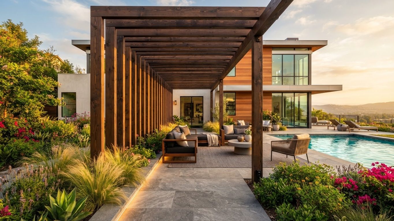 Pergola & Patio Concept 14 Pergolas & Patios futuristic concept visualisation futuristic. Images Created by www.Future-Home.Shop