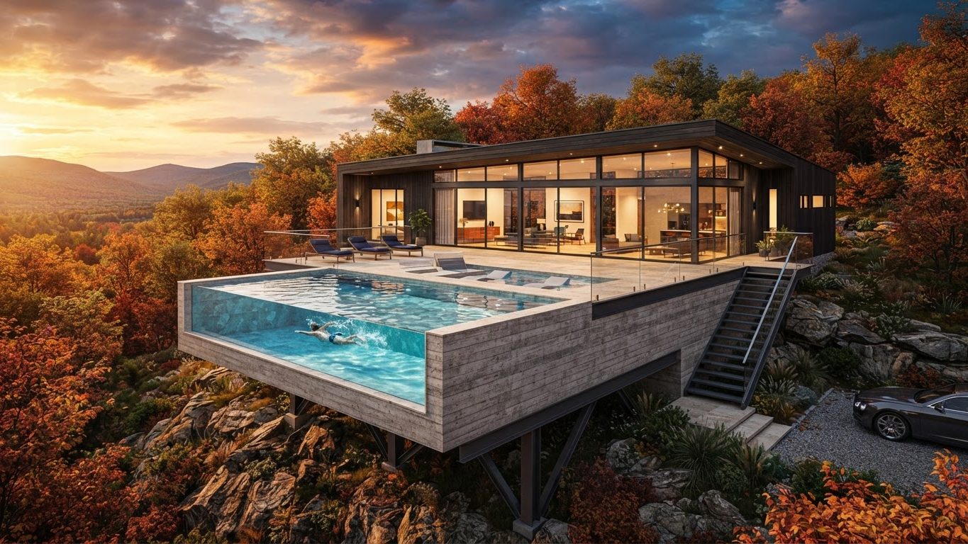 Modern Swimming Pool Concept 35 Pool Designs design concept visualisation photo futuristic. Images Created by www.Future-Home.Shop