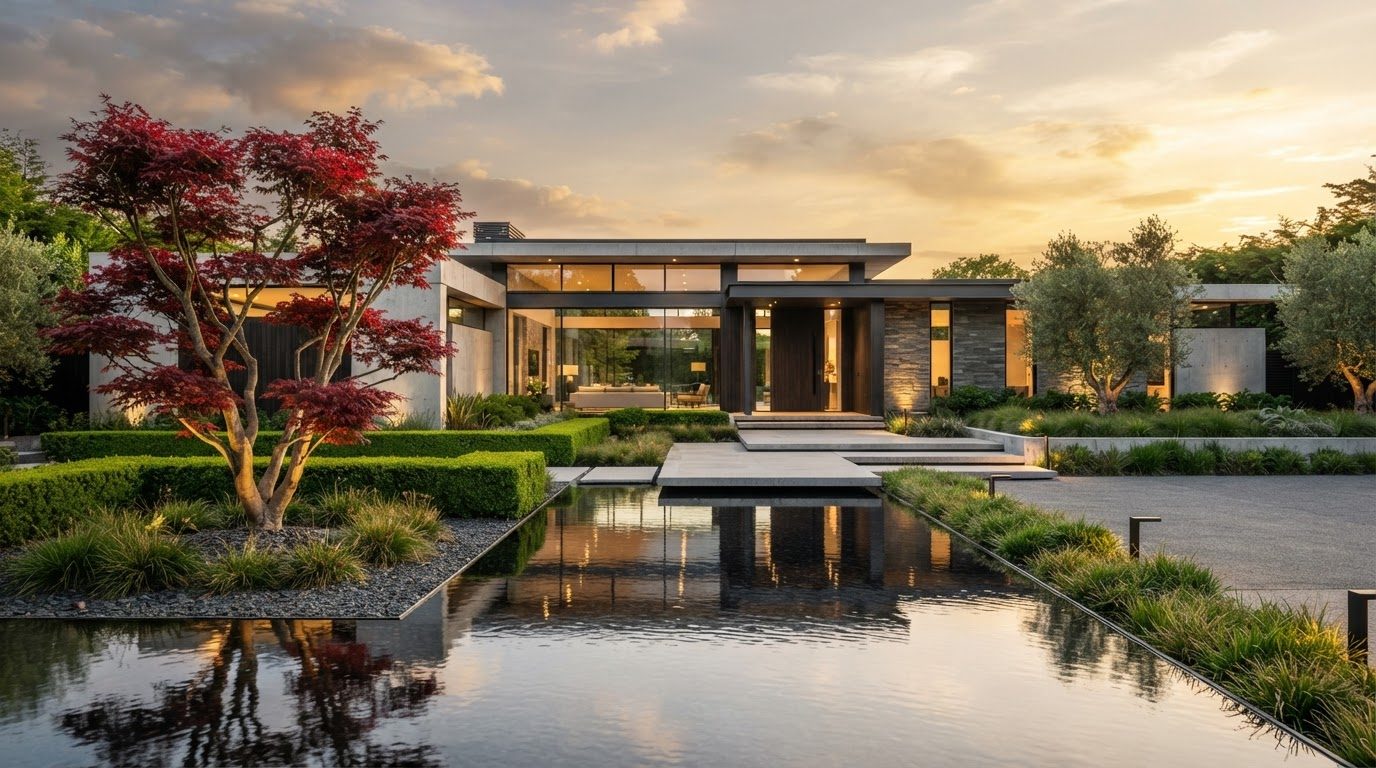 Futuristic Front Yard Concept 02 Home Designs design concept visualisation photo futuristic. Images Created by www.Future-Home.Shop