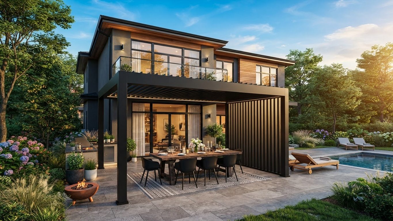 Pergola & Patio Concept 18 Pergolas & Patios futuristic concept visualisation futuristic. Images Created by www.Future-Home.Shop