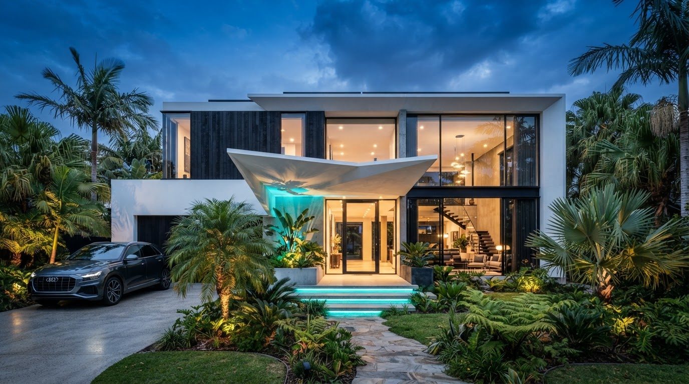 Futuristic Front Yard Concept 13 Home Designs design concept visualisation photo futuristic. Images Created by www.Future-Home.Shop