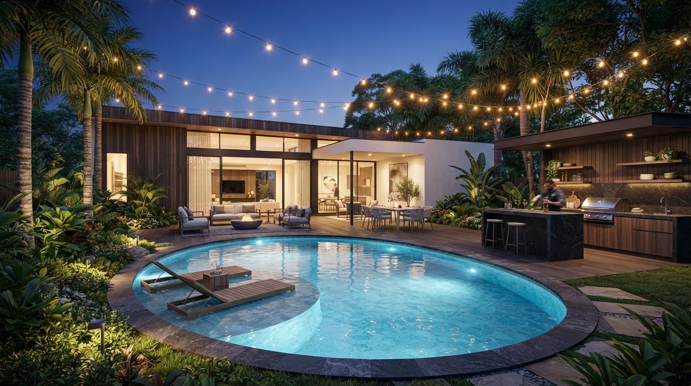 Futuristic Backyard Concept 07 Home Designs design concept visualisation photo futuristic neon. Images Created by www.Future-Home.Shop