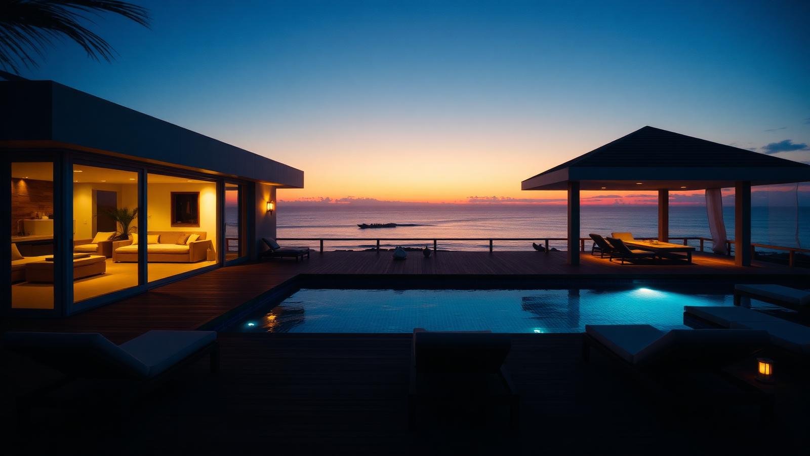 Bh 18 Beach House Designs design concept visualisation photo futuristic neon lit. Images Created by www.Future-Home.Shop