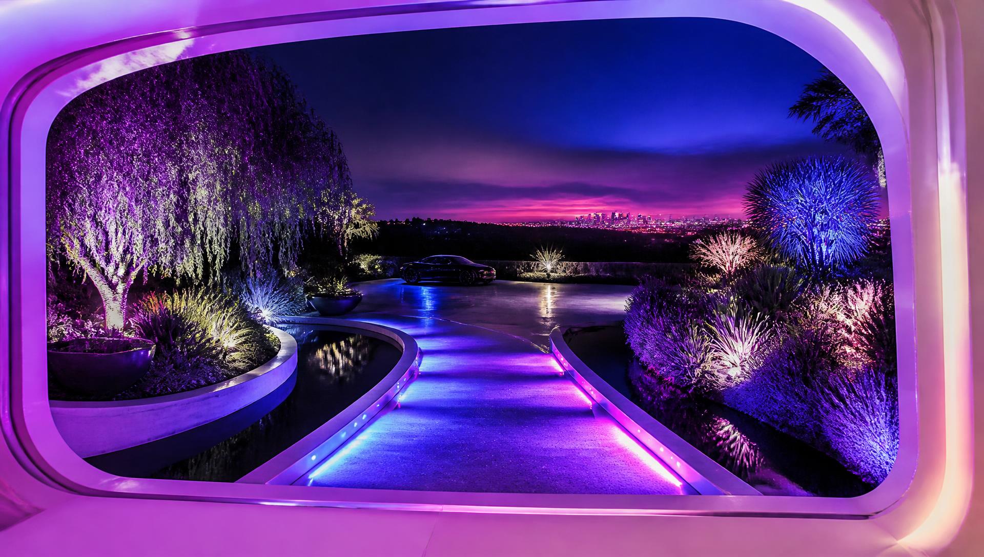 F4 Rear Home Designs design concept visualisation photo futuristic neon lit future. Images Created by www.Future-Home.Shop
