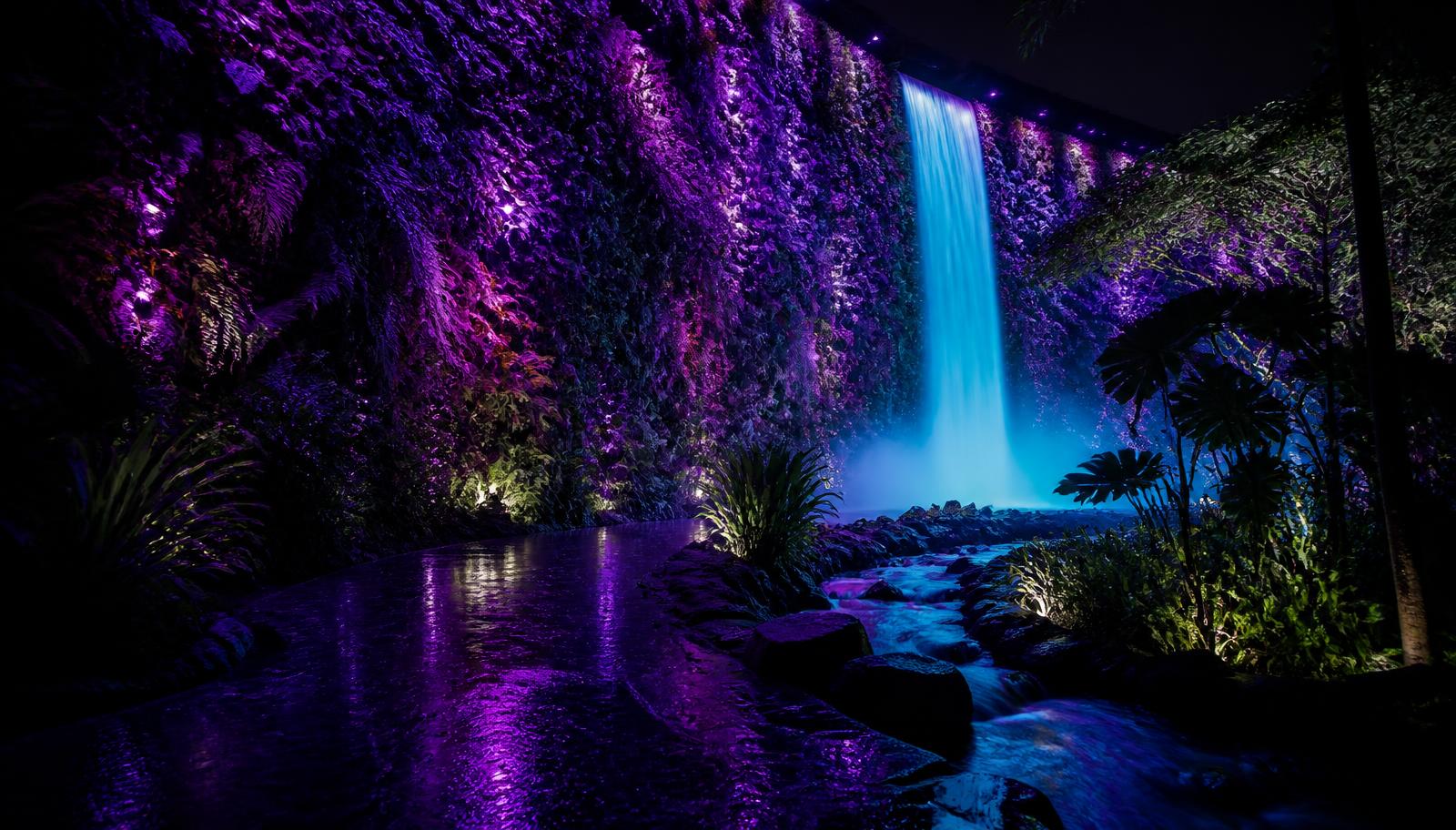 Fg 06 Future Garden Designs design concept visualisation photo futuristic neon lit. Images Created by www.Future-Home.Shop