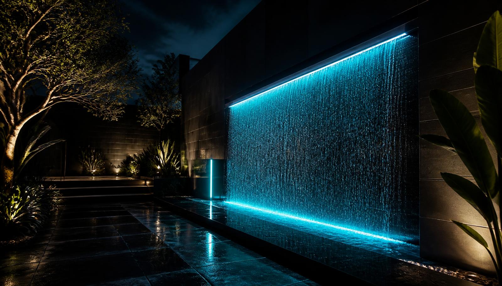 Fg 16 Future Garden Designs design concept visualisation photo futuristic neon lit. Images Created by www.Future-Home.Shop