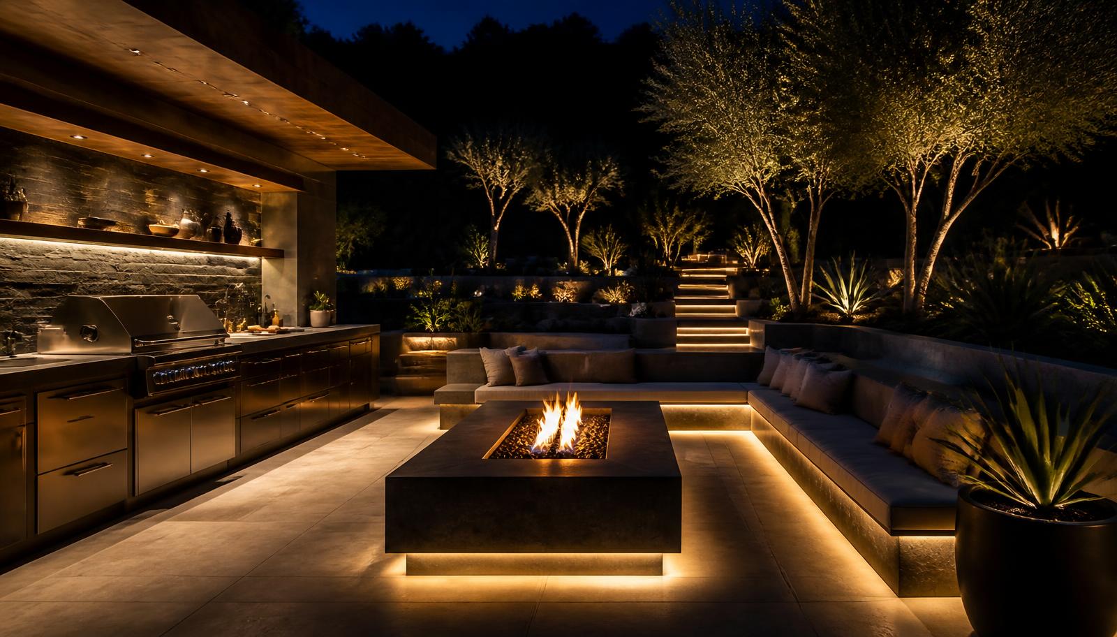 Fg 17 Future Garden Designs design concept visualisation photo futuristic neon lit. Images Created by www.Future-Home.Shop