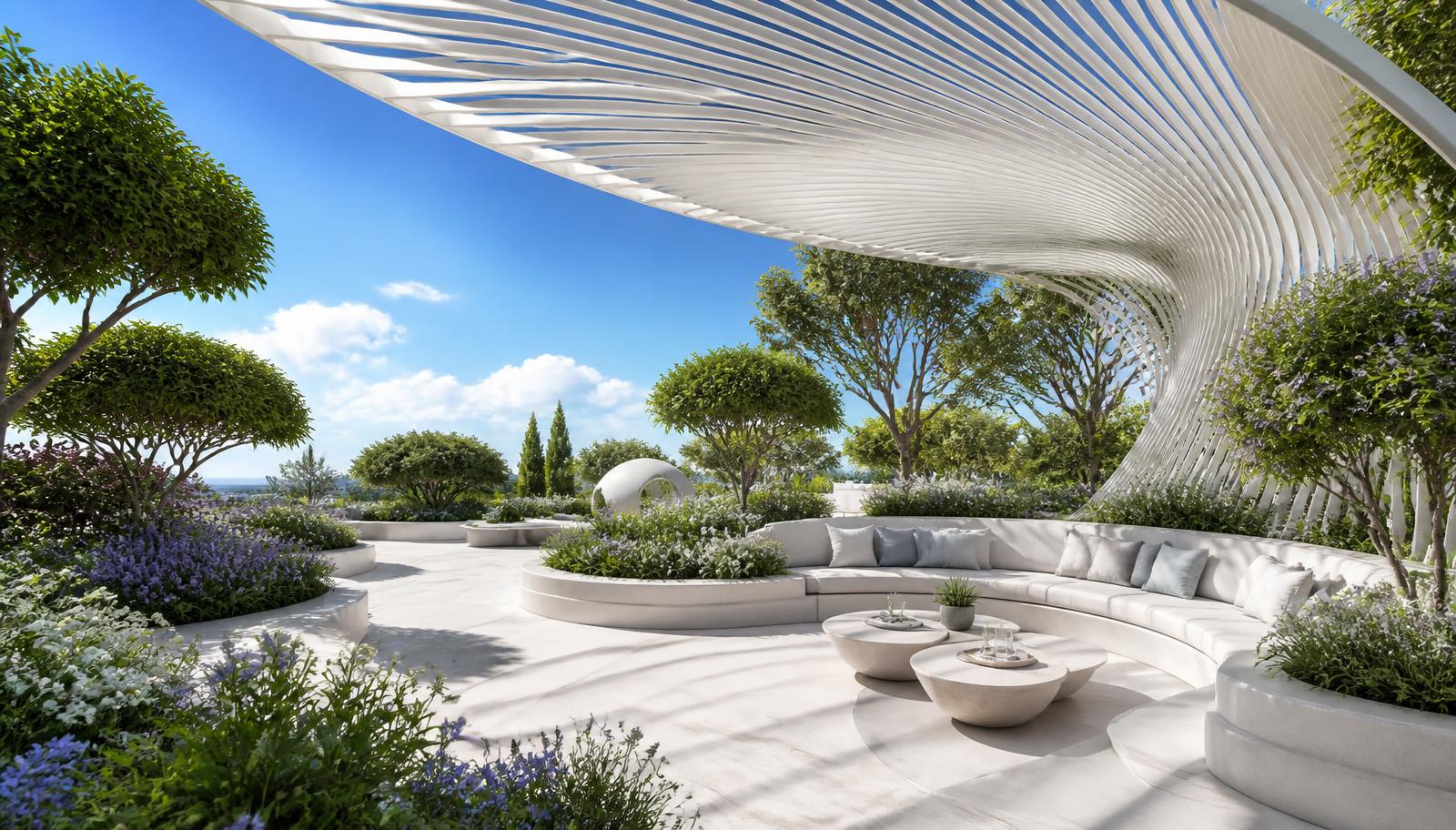Fg 22 Future Garden Designs design concept visualisation photo futuristic neon lit. Images Created by www.Future-Home.Shop