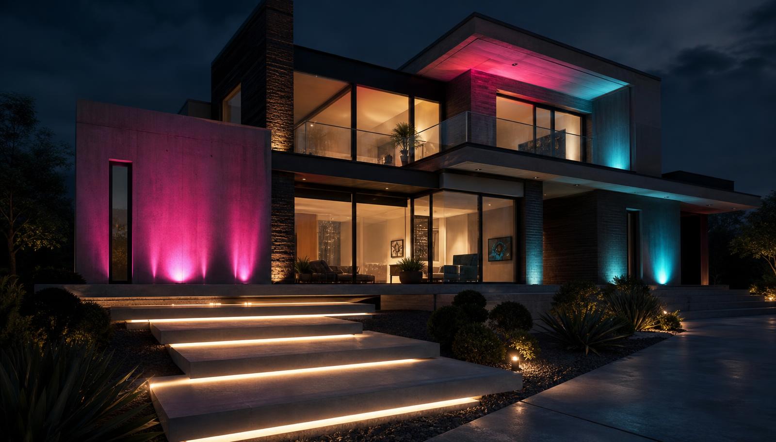 Fh 03 Future Home Designs design concept visualisation photo futuristic neon lit. Images Created by www.Future-Home.Shop