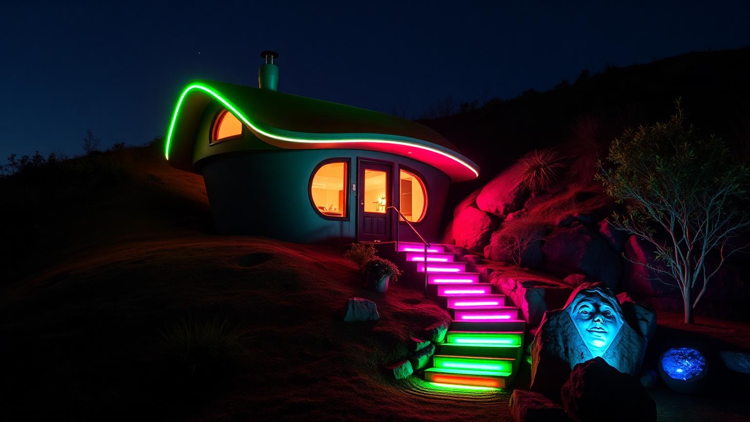 Fth 06 Home Designs design concept visualisation photo futuristic neon lit future. Images Created by www.Future-Home.Shop