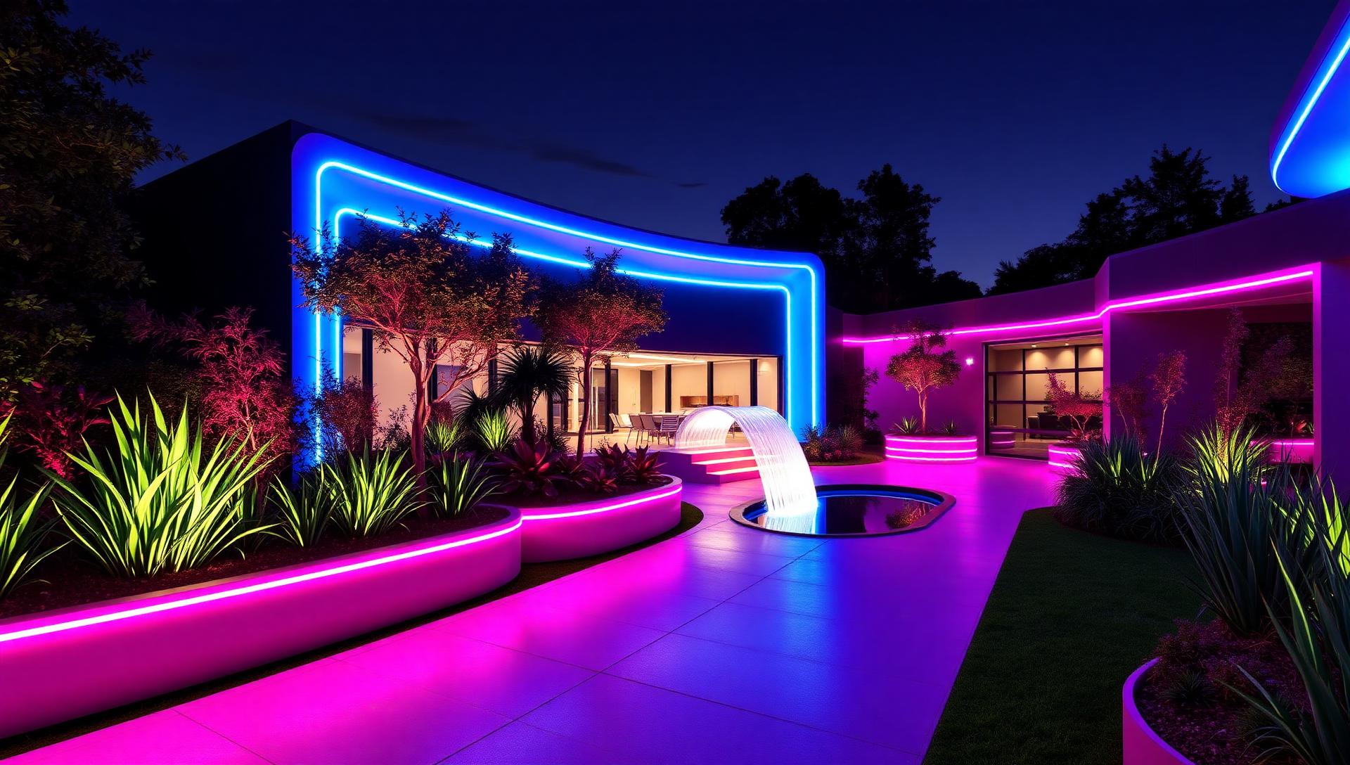 Futuristic 01 Home Designs design concept visualisation photo futuristic neon lit future. Images Created by www.Future-Home.Shop