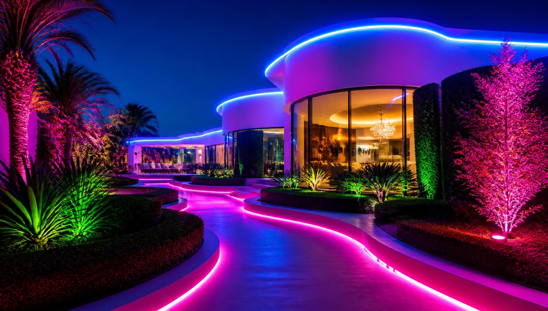 Futuristic 02 Home Designs design concept visualisation photo futuristic neon lit future. Images Created by www.Future-Home.Shop