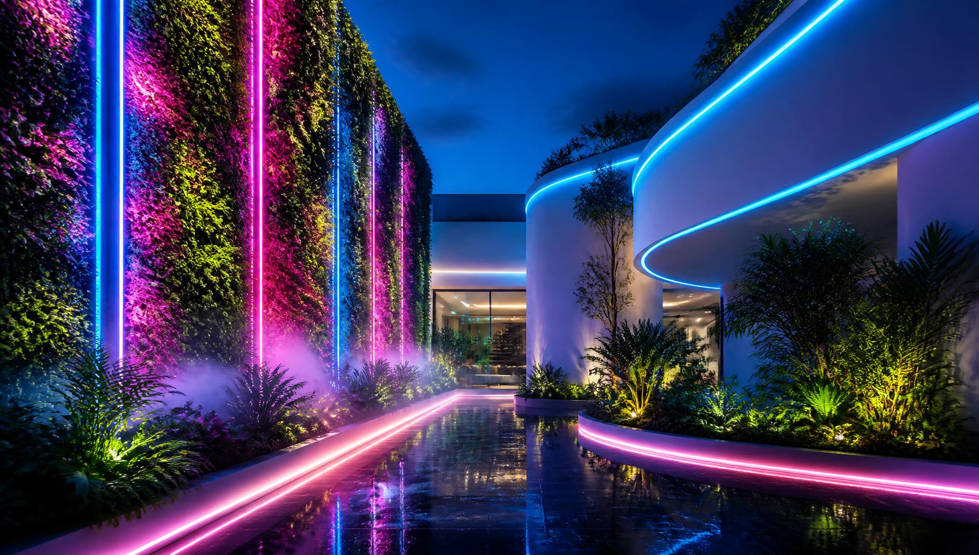Futuristic 03 Home Designs design concept visualisation photo futuristic neon lit future. Images Created by www.Future-Home.Shop