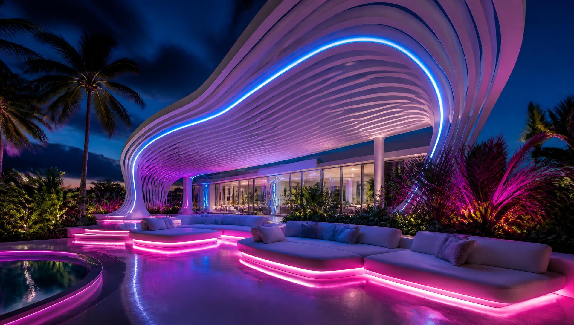 Futuristic 05 Home Designs design concept visualisation photo futuristic neon lit future. Images Created by www.Future-Home.Shop