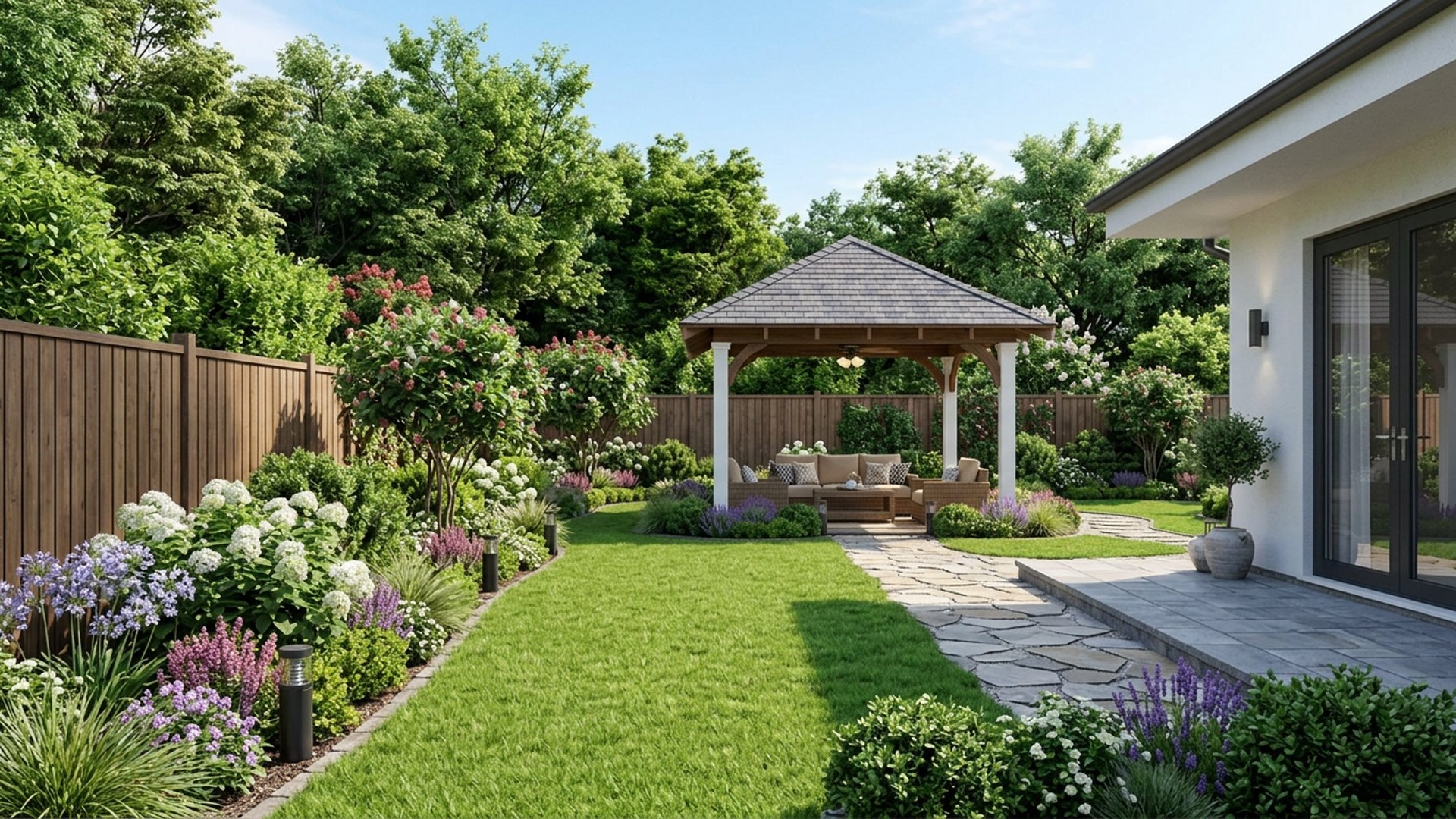 Gazebo Garden Designs design concept visualisation photo futuristic neon lit future home. Images Created by www.Future-Home.Shop
