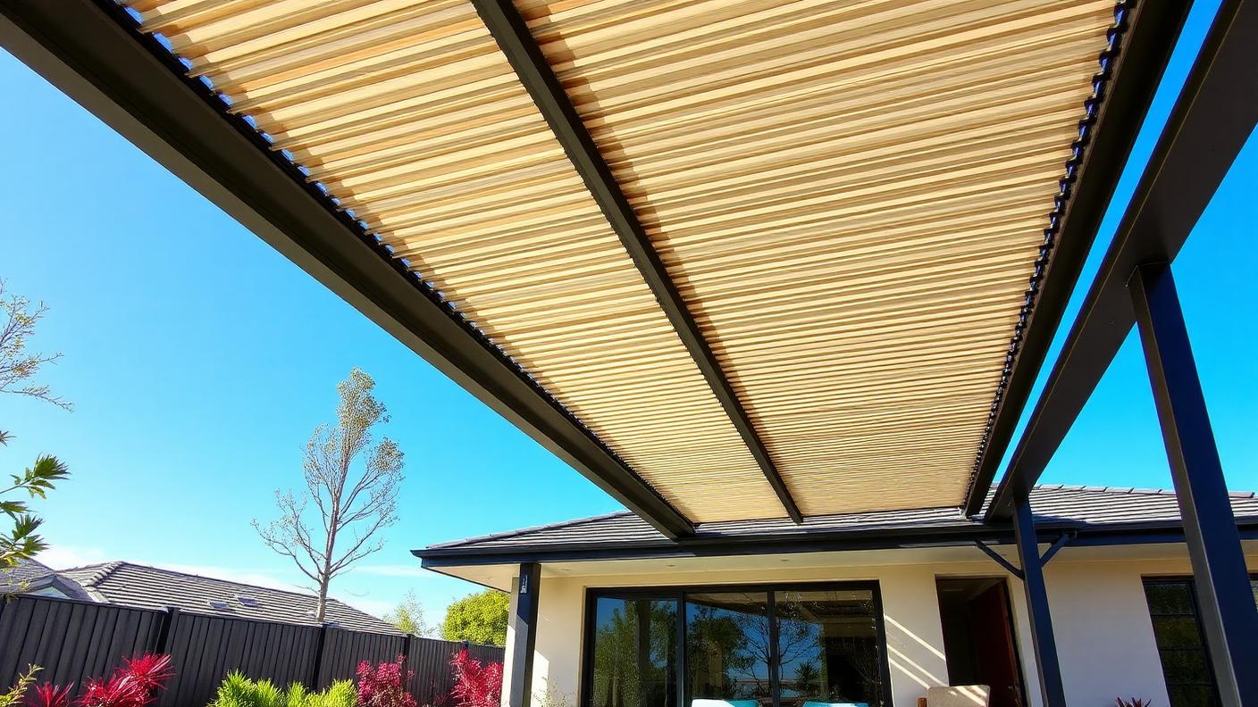 Louvred Opening Roof Pergola pergola shade structure Fabric & adjustable Motorised or crank operated blades rotate from fully open to. Images Created by www.Future-Home.Shop