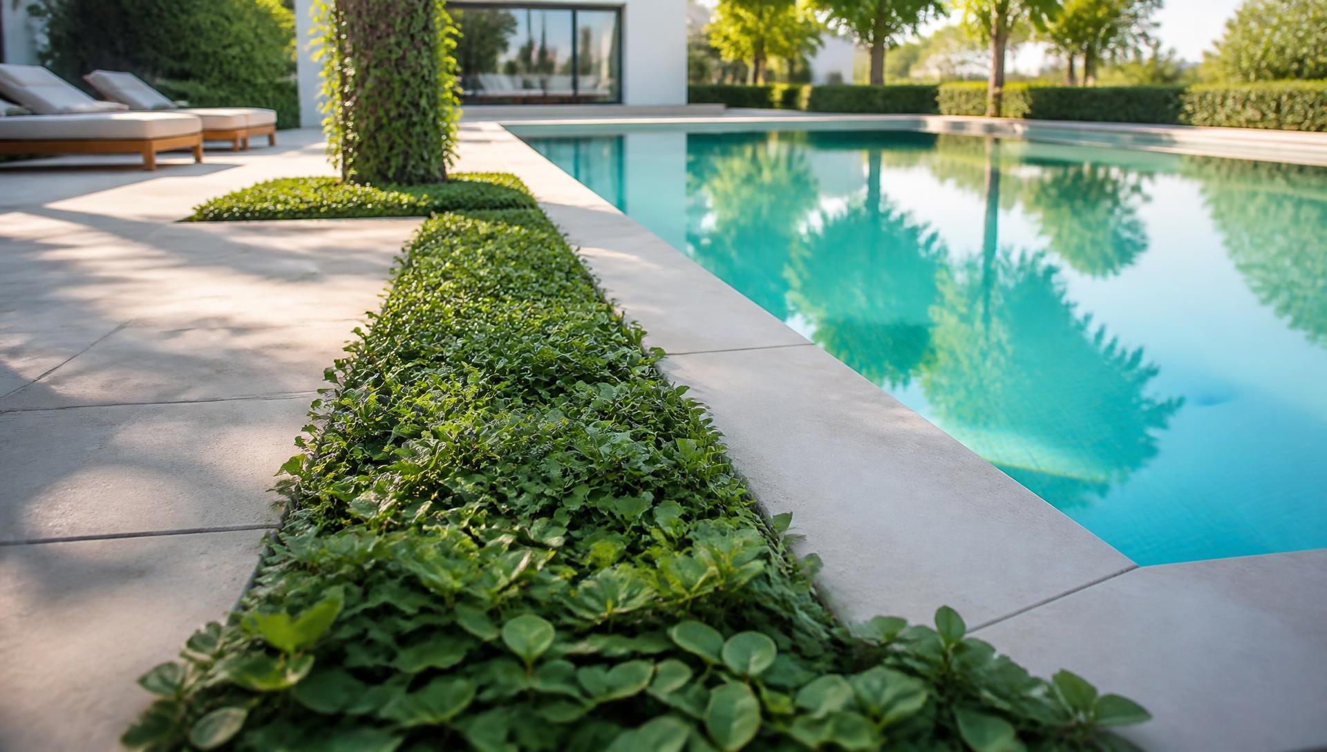 Groundcover Garden Designs design concept visualisation photo futuristic neon lit future home. Images Created by www.Future-Home.Shop