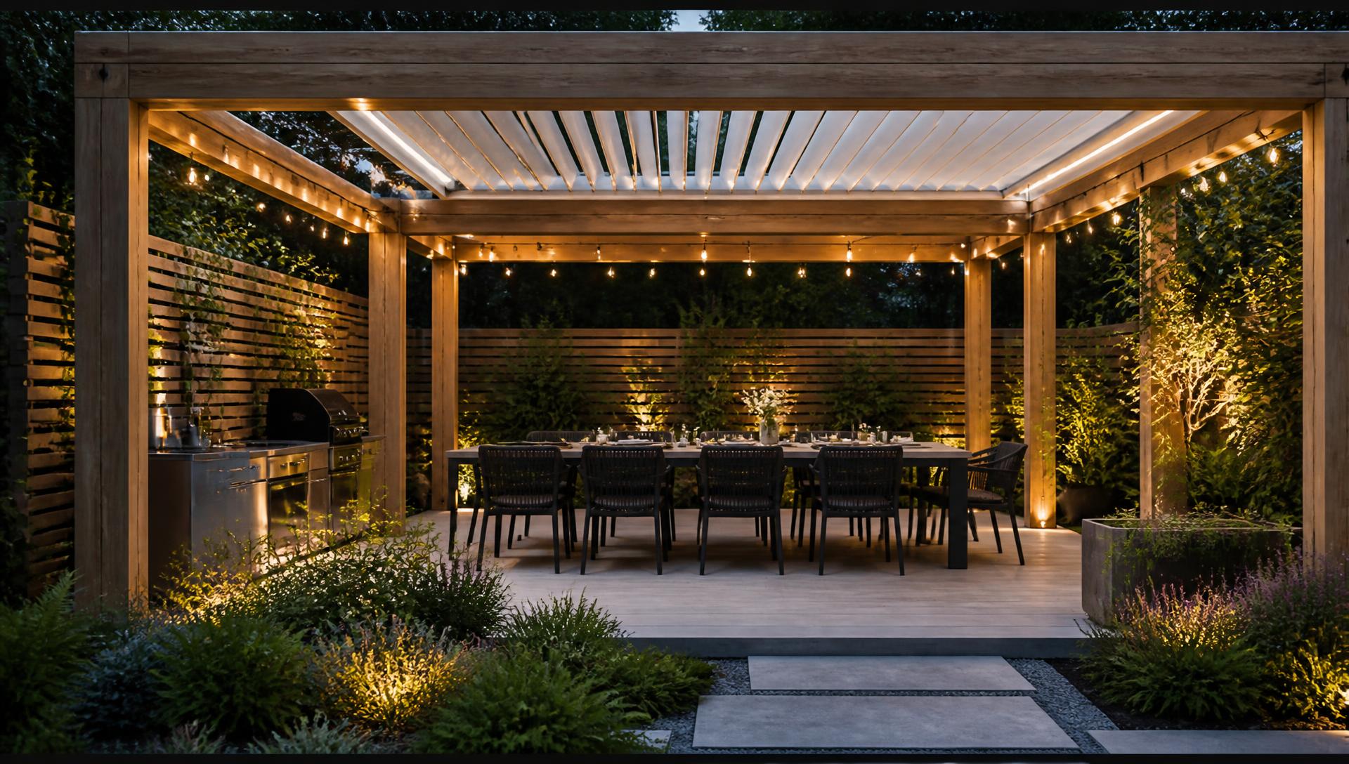 Pergolas and Patios Shade structures that double the usable floor area of any tiny home, all year round. Images Created by www.Future-Home.Shop