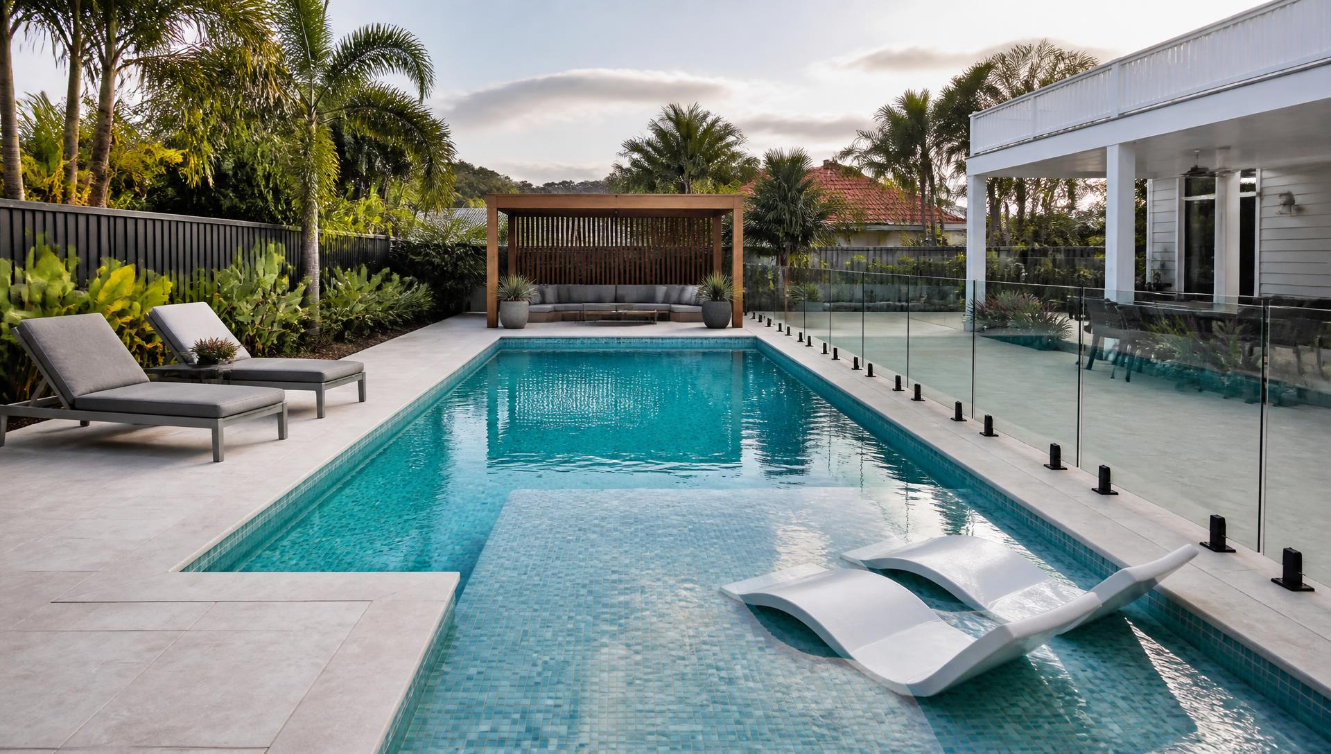 Pool Pool Designs design concept visualisation photo futuristic neon lit future home. Images Created by www.Future-Home.Shop