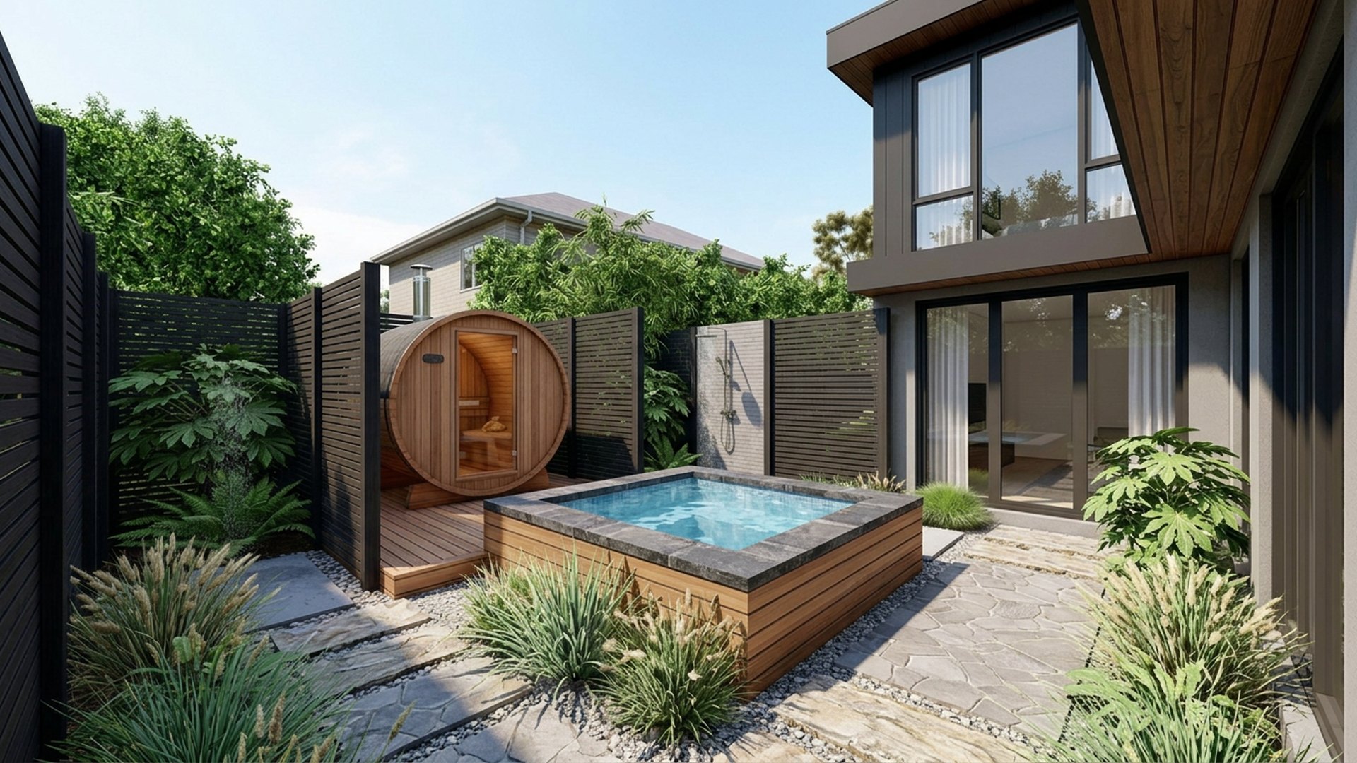 Spa Home Designs design concept visualisation photo futuristic neon lit future home. Images Created by www.Future-Home.Shop