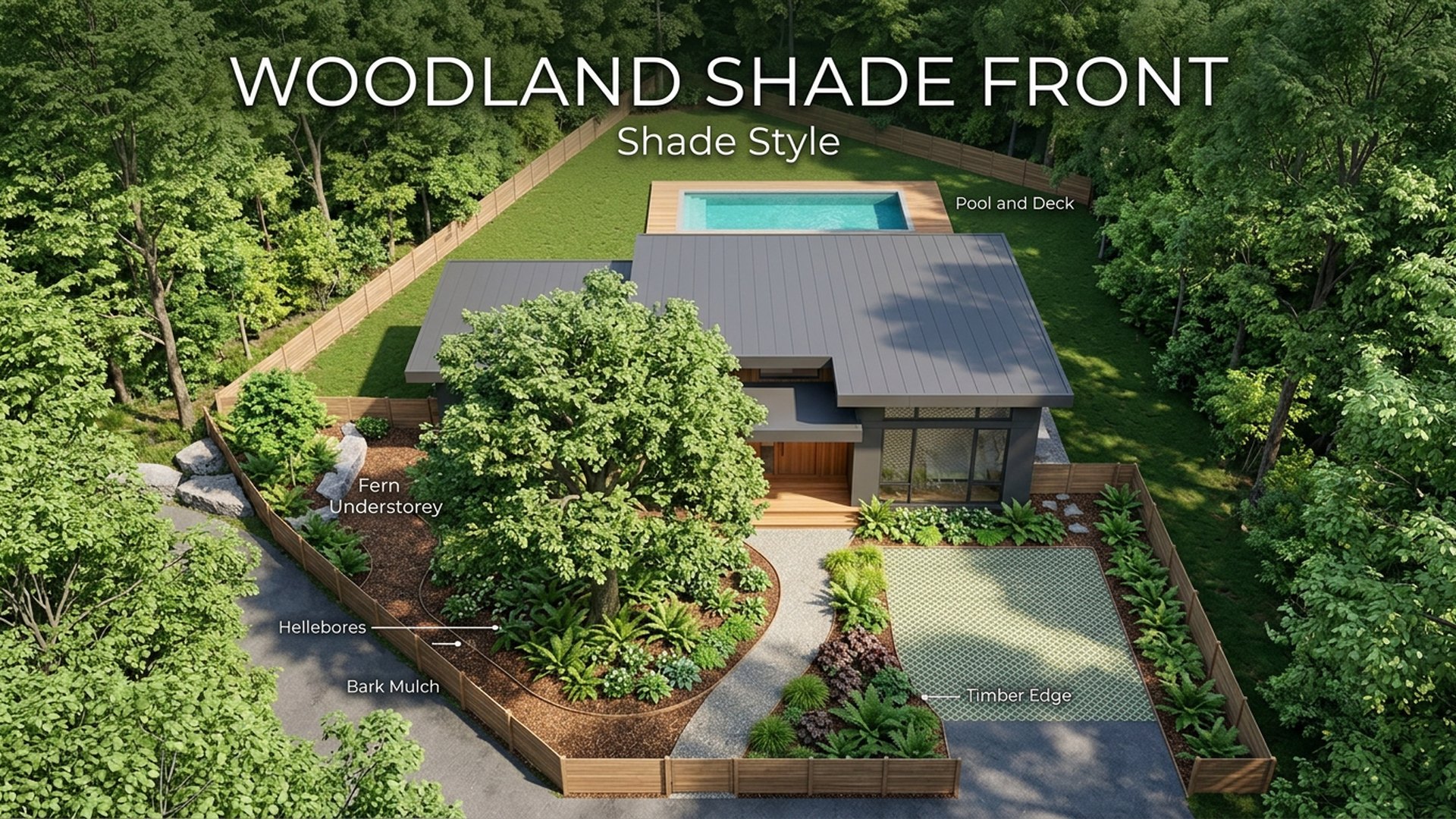 Woodland Pergola Designs design concept visualisation photo futuristic neon lit future home. Images Created by www.Future-Home.Shop